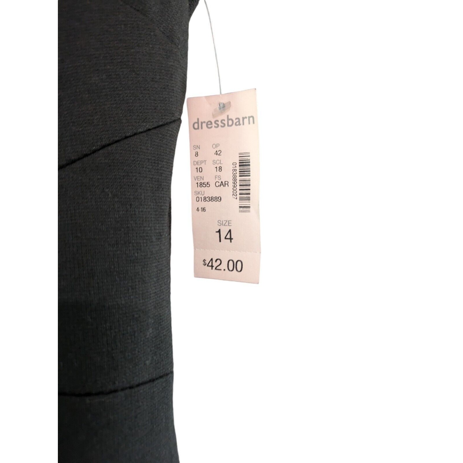Roz & Ali Black Sleeveless Sheath Dress Knee Length Women's Size 14 — image 3 of 4